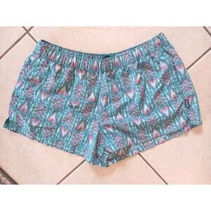 Patagonia Barely Baggies Womens Large Mid Rise Shortie Shorts Geometric Surf